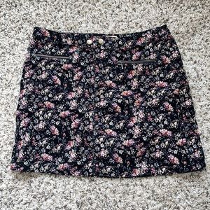 Mossimo Supply Co. Corduroy Floral Skirt, Size: 10, Color: Floral & Black